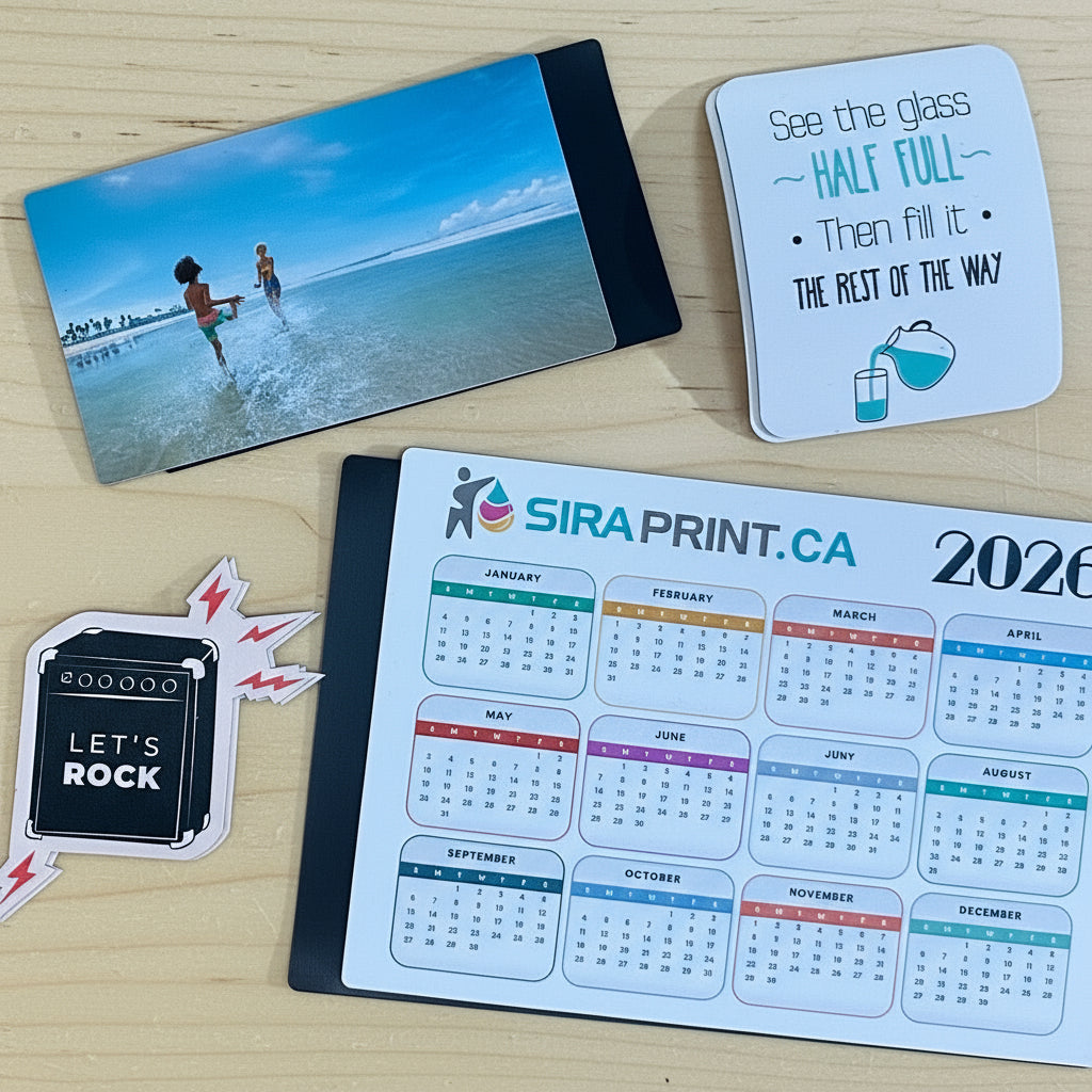 Custom Magnets - custom cut to any shape. waterproof and fade resistant.