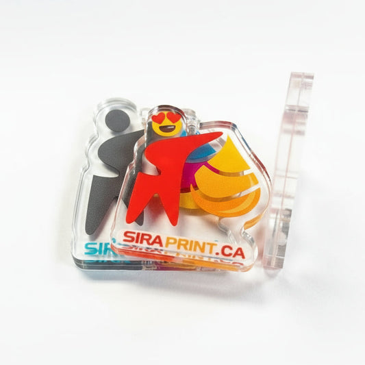 Double acrylic charms. artwork sandwiched between 2 acrylic