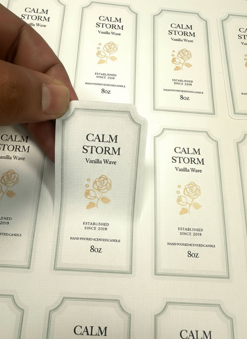 Textured candle label sheets